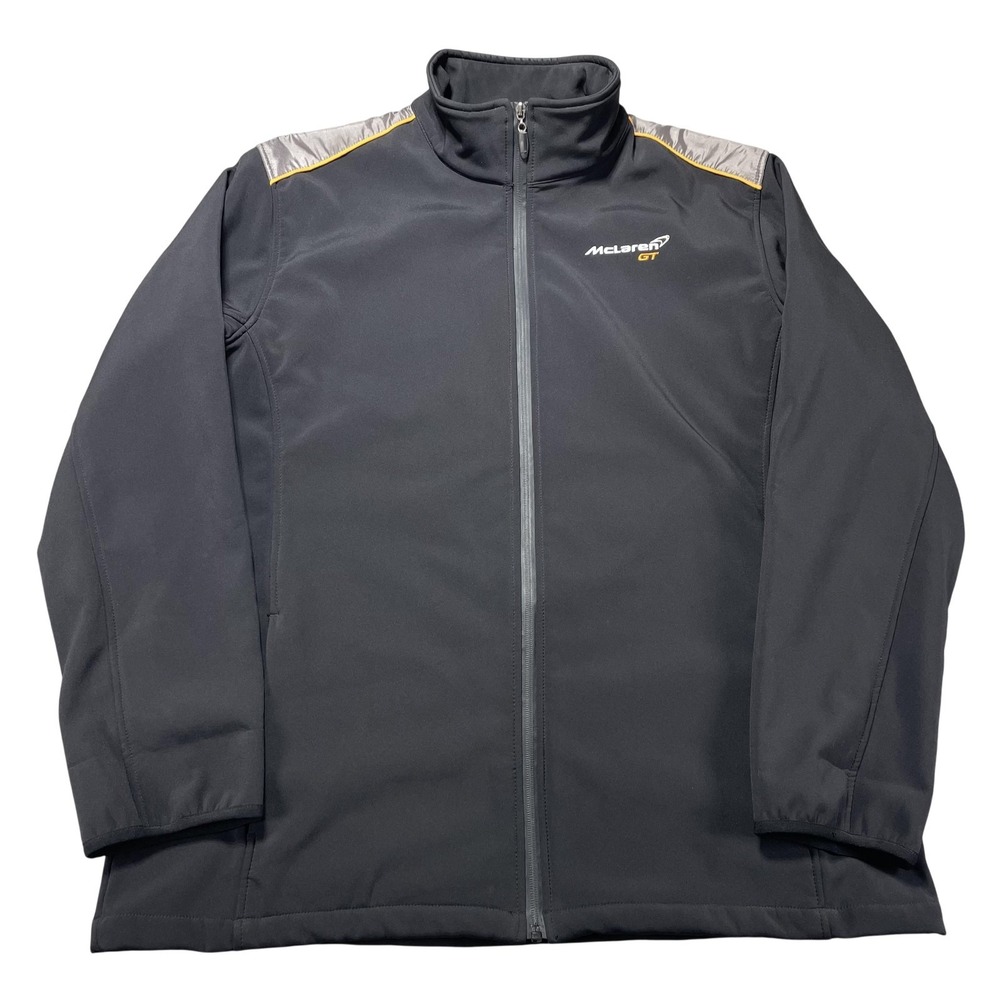 McLaren GT Jacket Mens 2XL Black‎ Softshell Track Full Zip Racing Team Logo